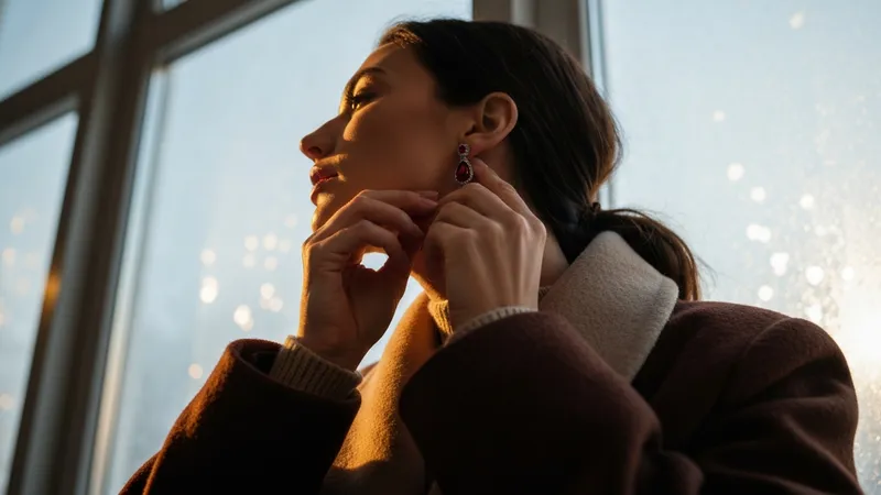 Accessoiriser Un Look Dhiver Avec Des Boucles Doreilles Rubis